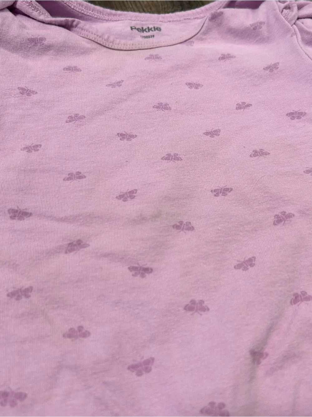 Twin Girl‎ Pekkle Baby Bodysuits Purple Size 24 Months Snap Button Short Sleeve